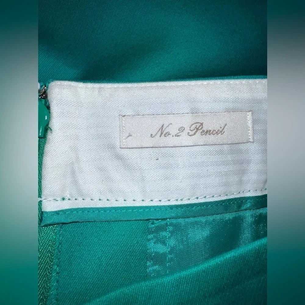J.CREW Cotton Stretch Green No. 2 Pencil Skirt Career Sz 6